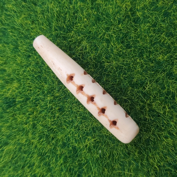 Stunning Carved Flute Shaped Bead Antique Estate P315 - Picture 2 of 4